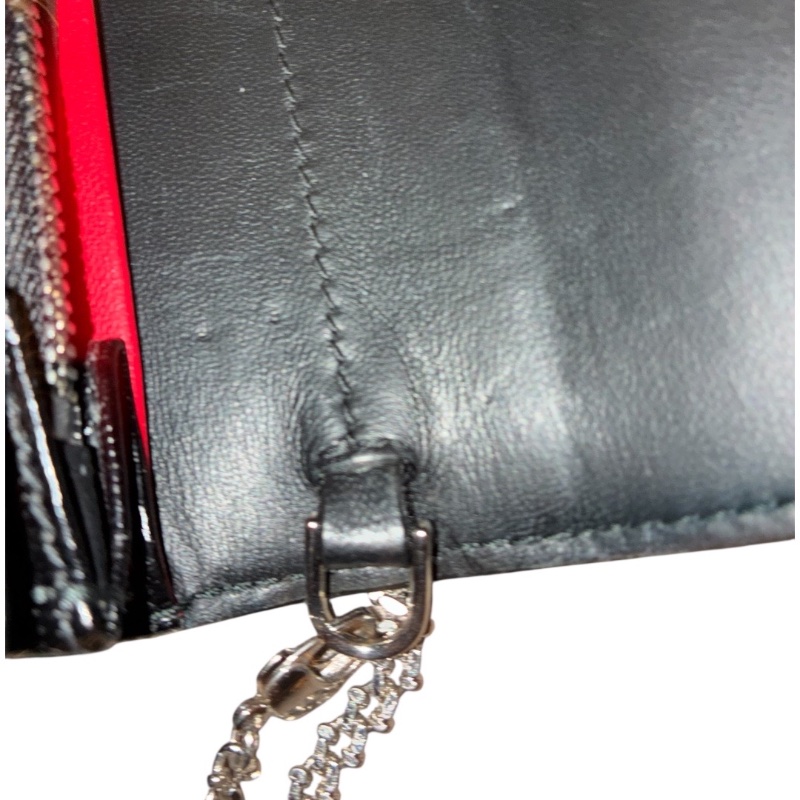 【二手 95 新】Alexander McQueen 亞歷山大麥昆骷髏頭鍊帶手拿包/皮夾-21