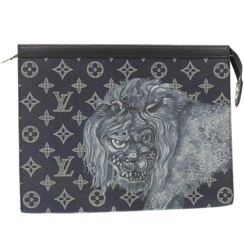 路易威登 Monogram Savanna Pochette Voyage 手拿包海軍藍 M66639 正品 29183SM