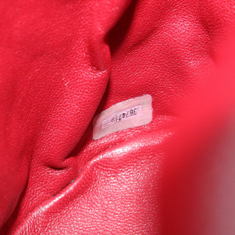 【日本直送】香奈兒 (CHANEL) 菱格紋鏈條手提包，羊皮材質，紅色，CC 標誌，型號 31892V-11