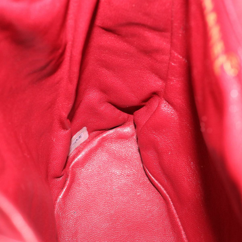 【日本直送】香奈兒 (CHANEL) 菱格紋鏈條手提包，羊皮材質，紅色，CC 標誌，型號 31892V-21