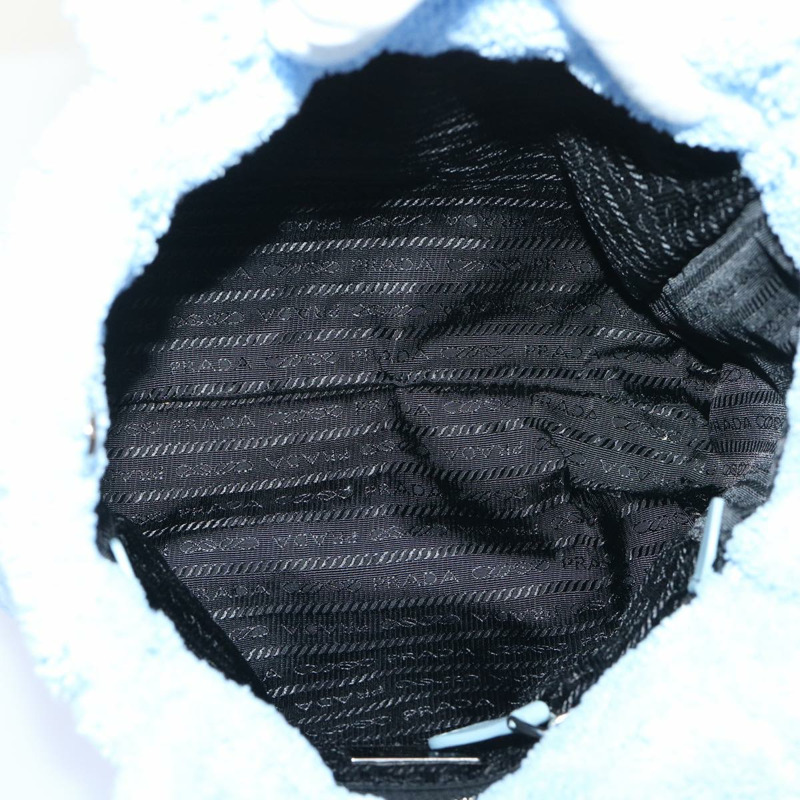 【日本直送】PRADA Terry 手提包 2way 淺藍色 黑色 正品 47188SAV-9