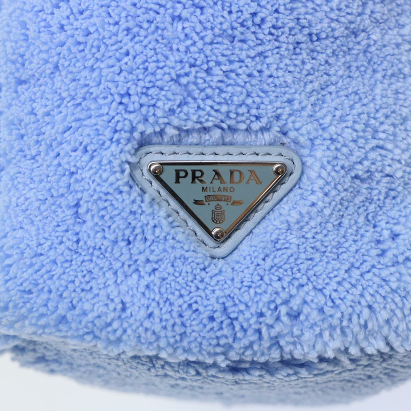 【日本直送】PRADA Terry 手提包 2way 淺藍色 黑色 正品 47188SAV-16