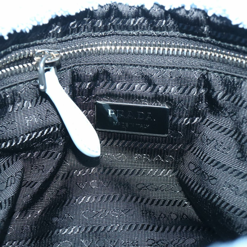 【日本直送】PRADA Terry 手提包 2way 淺藍色 黑色 正品 47188SAV-17
