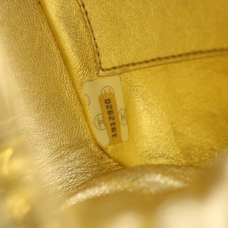 【日本直送】香奈兒 (CHANEL) 絎縫鏈條肩背包，皮革材質，金色雙C標誌，正品編號 53015SAM-10