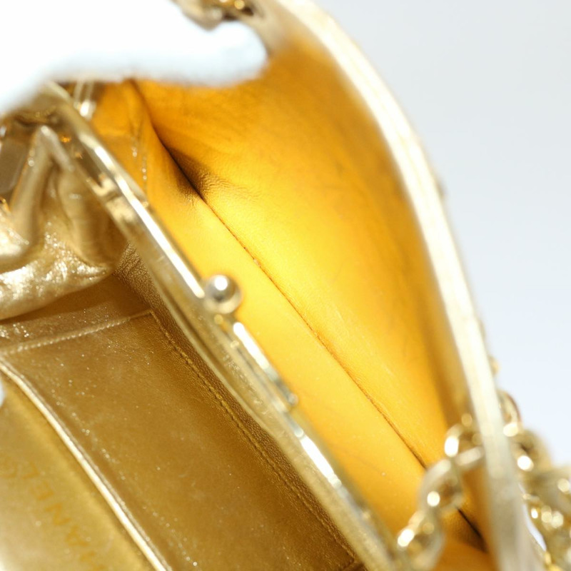 【日本直送】香奈兒 (CHANEL) 絎縫鏈條肩背包，皮革材質，金色雙C標誌，正品編號 53015SAM-21