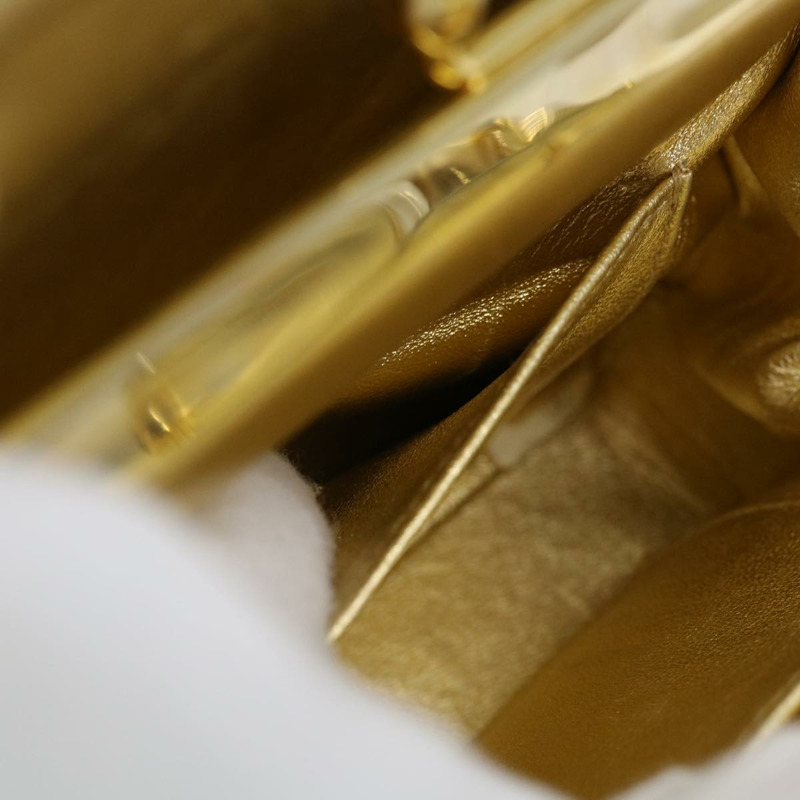 【日本直送】香奈兒 (CHANEL) 絎縫鏈條肩背包，皮革材質，金色雙C標誌，正品編號 53015SAM-26