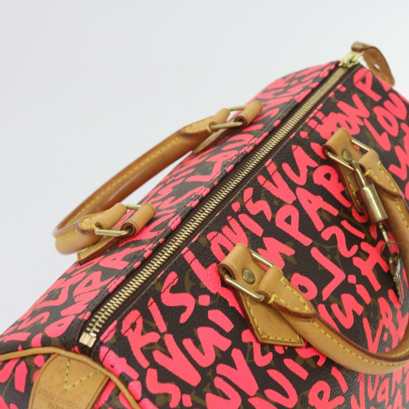 【日本直送】路易威登 Monogram Graffiti Speedy 30 手提包 粉紅色 M93704 LV 正品 56156SAM-6