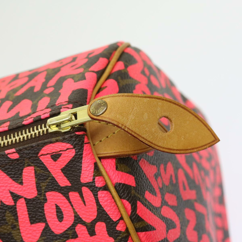 【日本直送】路易威登 Monogram Graffiti Speedy 30 手提包 粉紅色 M93704 LV 正品 56156SAM-8