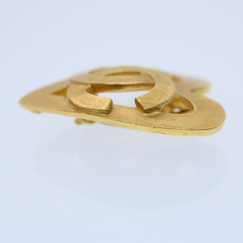 【日本直送】香奈兒心型耳環 金色 CC Auth 60077V-4