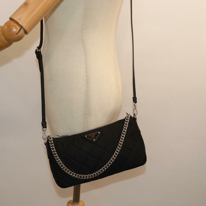 【日本直送】PRADA 尼龍鏈單肩包 2way 黑色 Auth 73993SAM-26