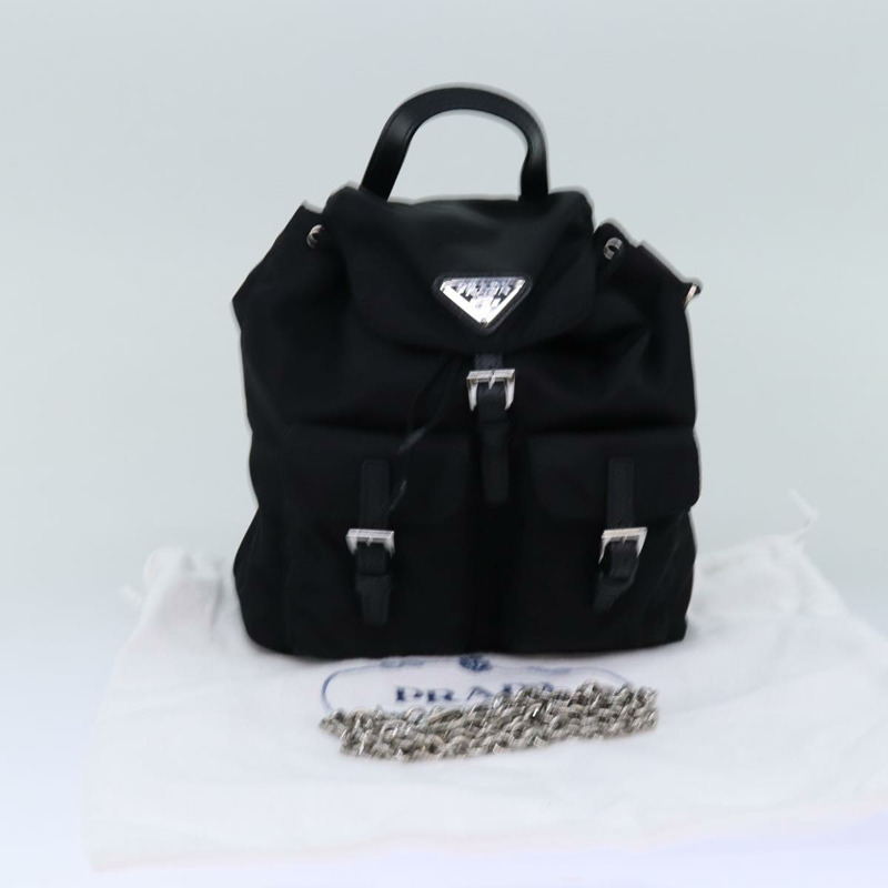 【日本直送】PRADA 尼龍黑色鏈條單肩包 正品 74455M-11