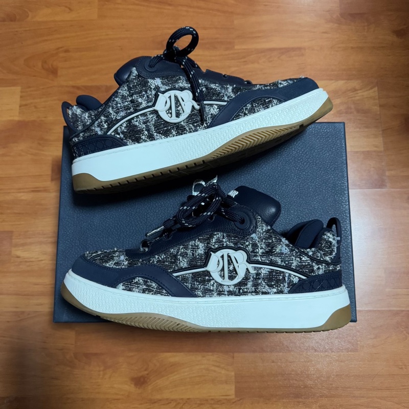 Dior迪奧B9S麵包鞋 低幫男士徽標厚底板鞋 海軍藍 44碼-0