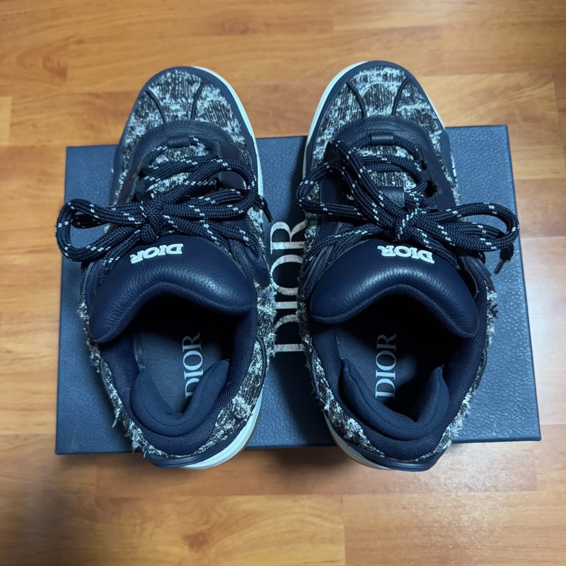Dior迪奧B9S麵包鞋 低幫男士徽標厚底板鞋 海軍藍 44碼-3