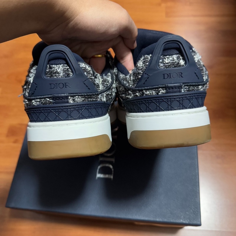 Dior迪奧B9S麵包鞋 低幫男士徽標厚底板鞋 海軍藍 44碼-4