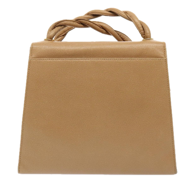 【日本直送】香奈兒旋轉鎖單背包，魚子醬紋米色金色CC標誌，正品編號yk14960V-1