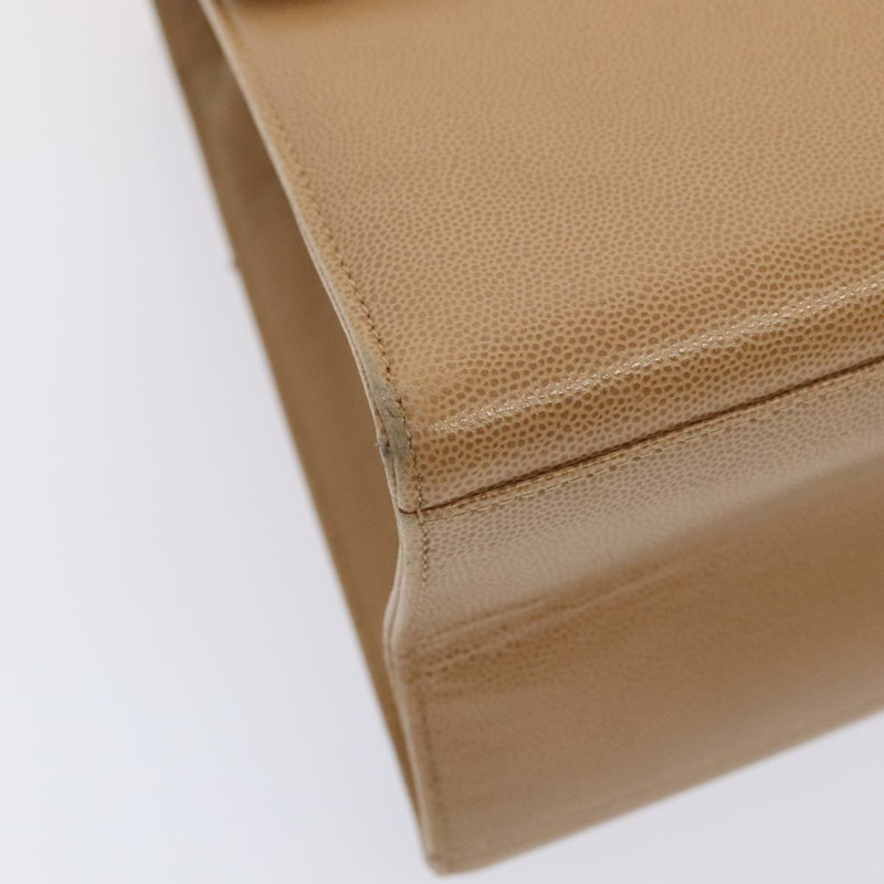 【日本直送】香奈兒旋轉鎖單背包，魚子醬紋米色金色CC標誌，正品編號yk14960V-13