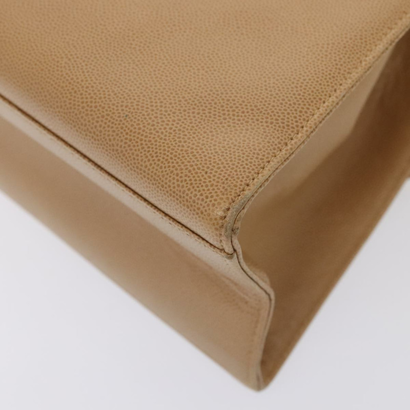 【日本直送】香奈兒旋轉鎖單背包，魚子醬紋米色金色CC標誌，正品編號yk14960V-14