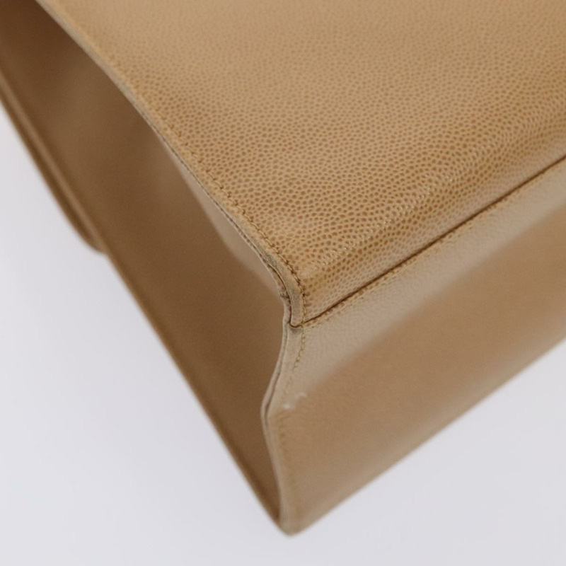 【日本直送】香奈兒旋轉鎖單背包，魚子醬紋米色金色CC標誌，正品編號yk14960V-15