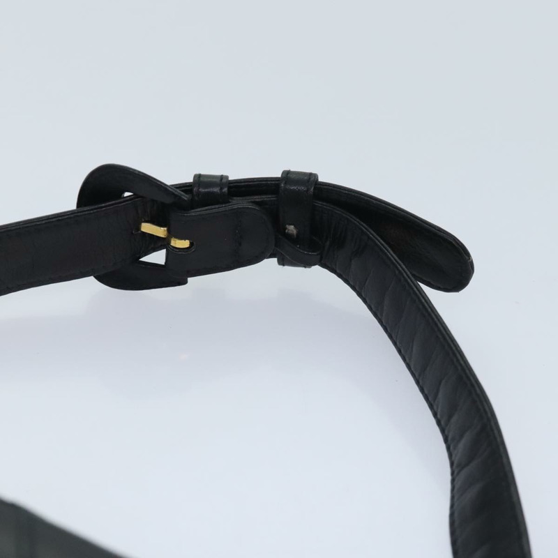 【日本直送】香奈兒 (CHANEL) 雙色鏈條腰包，黑色皮革，金色雙C標誌，貨號 90785M-7