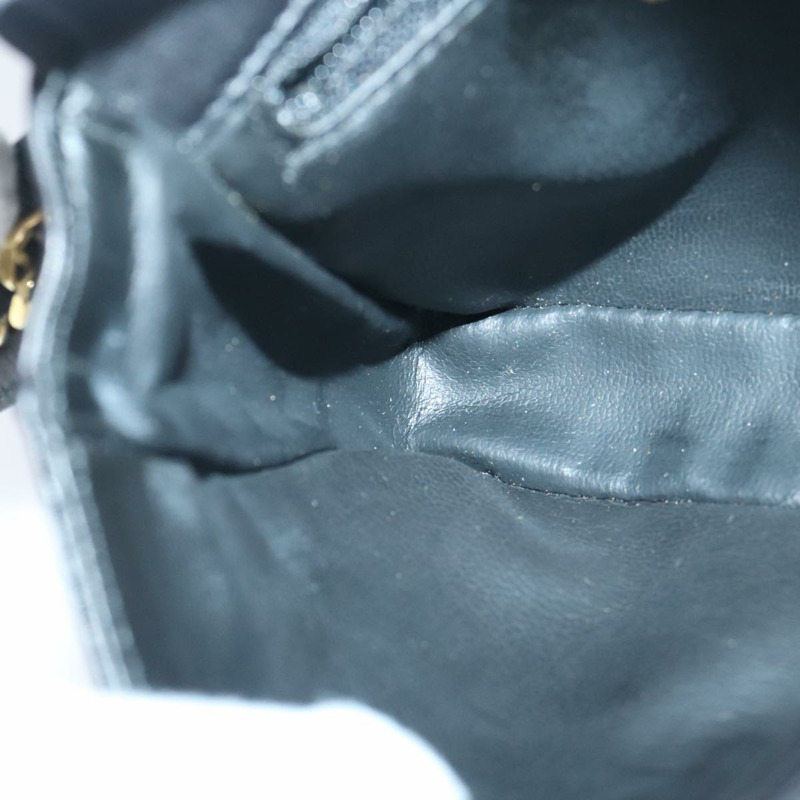 【日本直送】香奈兒 (CHANEL) 雙色鏈條腰包，黑色皮革，金色雙C標誌，貨號 90785M-21