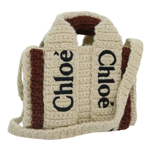 Chloe 手提包 棉 2way 米色 正品 89304M