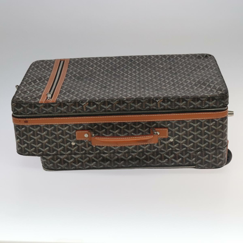 【日本直送】GOYARD 人字紋手推車 PM 行李箱 PVC帆布 棕色 Auth mr552SAM-2