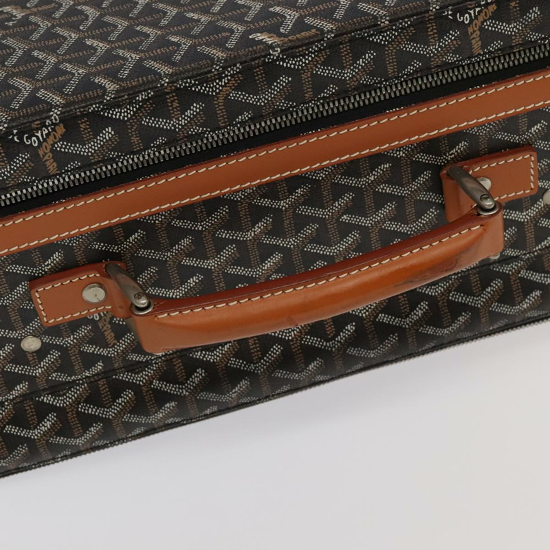 【日本直送】GOYARD 人字紋手推車 PM 行李箱 PVC帆布 棕色 Auth mr552SAM-3