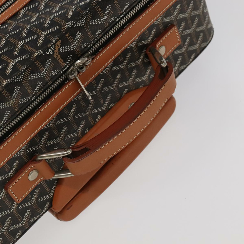 【日本直送】GOYARD 人字紋手推車 PM 行李箱 PVC帆布 棕色 Auth mr552SAM-13