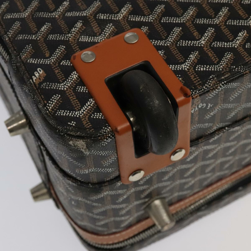 【日本直送】GOYARD 人字紋手推車 PM 行李箱 PVC帆布 棕色 Auth mr552SAM-17