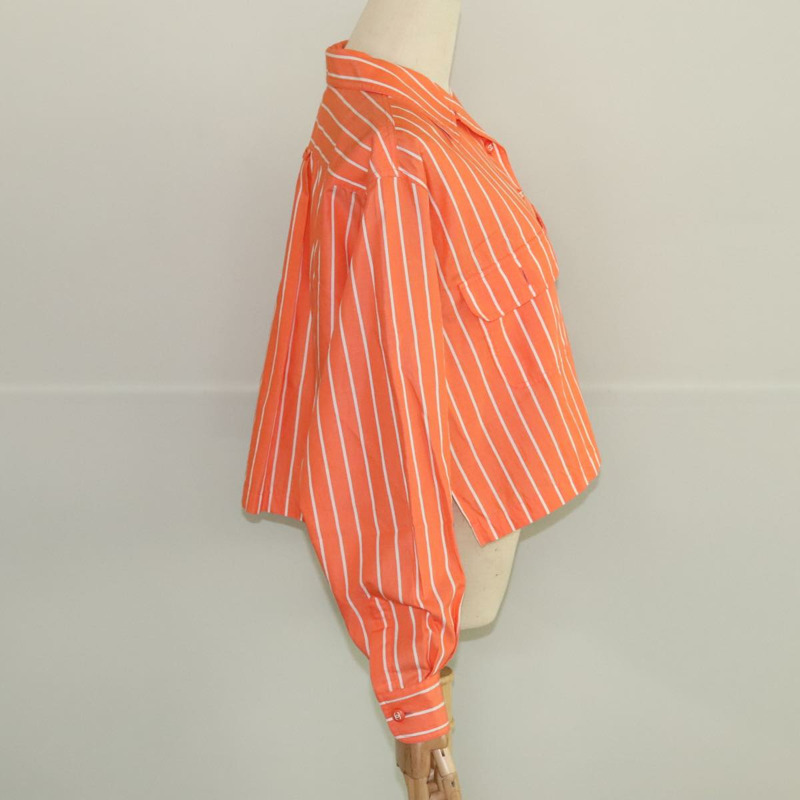 【日本直送】香奈兒橙色棉質襯衫，CC標誌，正品編號94245M-4