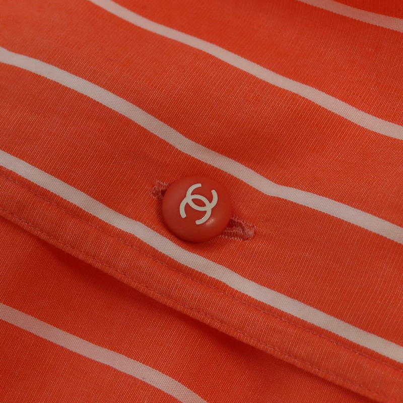 【日本直送】香奈兒橙色棉質襯衫，CC標誌，正品編號94245M-12