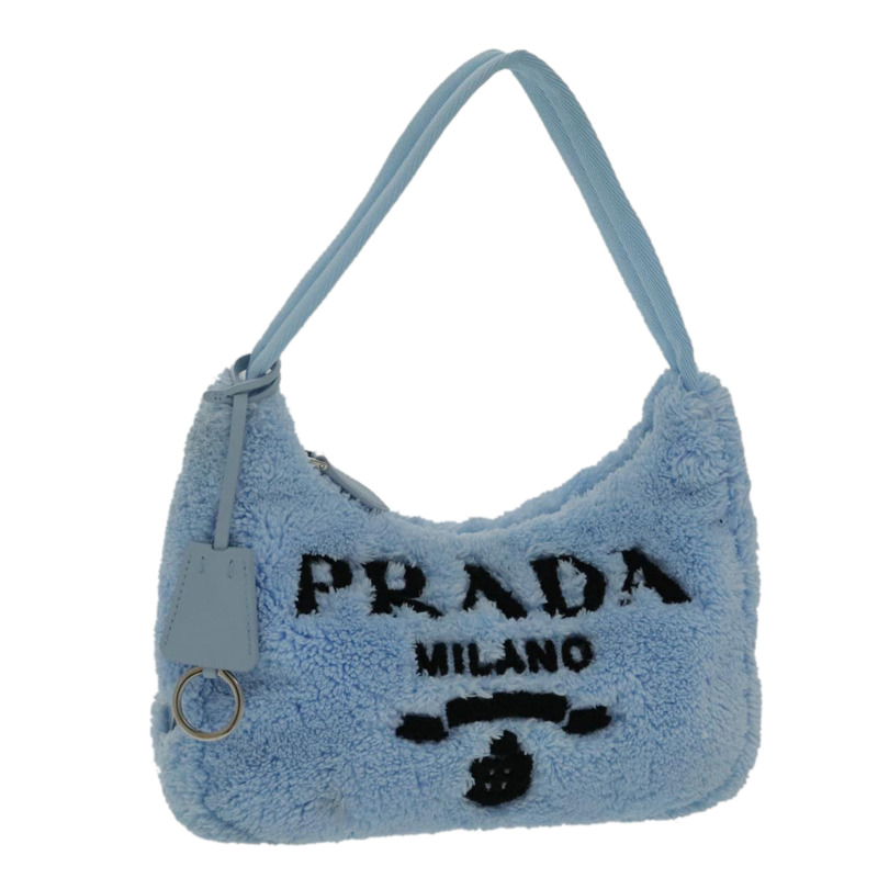 【日本直送】PRADA 迷你手提包 Pile 藍色 Auth 93077M-0