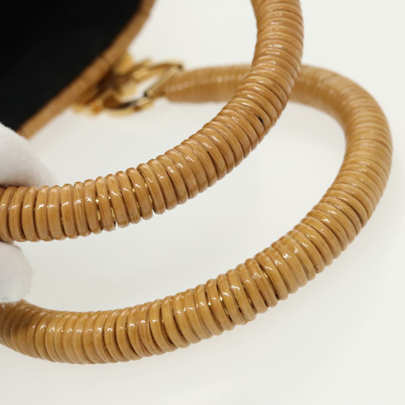 【日本直送】Salvatore Ferragamo Gancini 手提包，藤編米色金色，正品，貨號 98528M-5