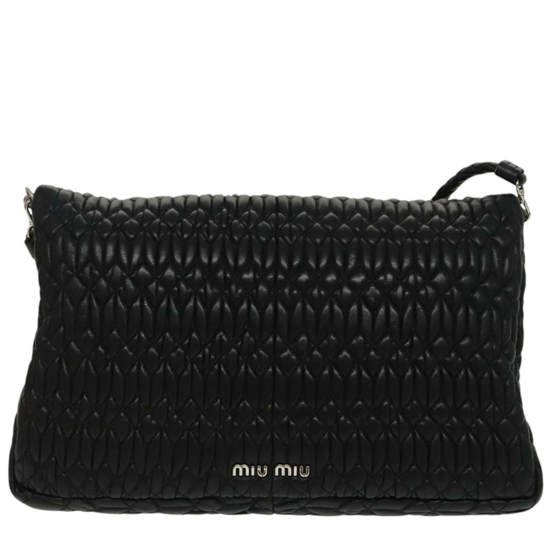 【日本直送】Miu Miu Matelasse Bijoux 黑色皮革單肩包 正品 am7147SAV-1