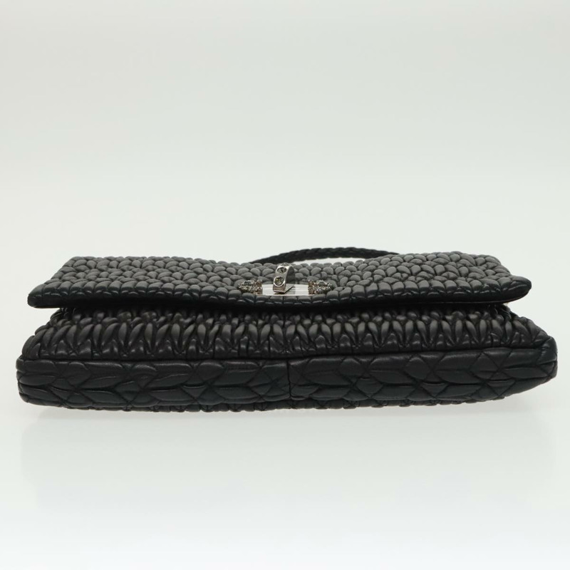 【日本直送】Miu Miu Matelasse Bijoux 黑色皮革單肩包 正品 am7147SAV-4