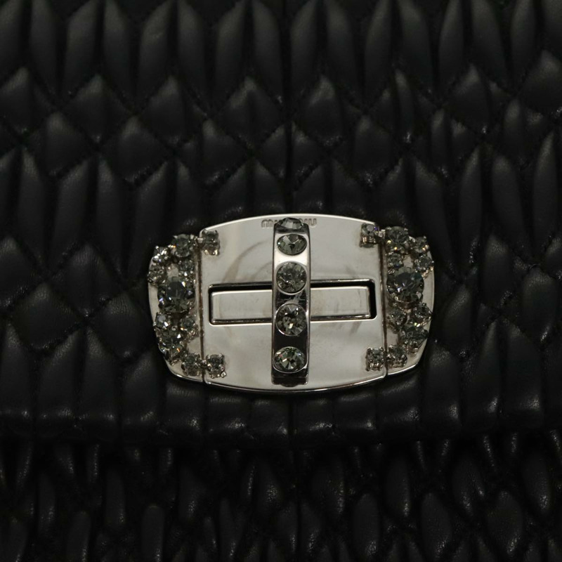 【日本直送】Miu Miu Matelasse Bijoux 黑色皮革單肩包 正品 am7147SAV-9