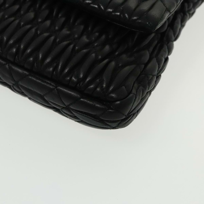 【日本直送】Miu Miu Matelasse Bijoux 黑色皮革單肩包 正品 am7147SAV-14