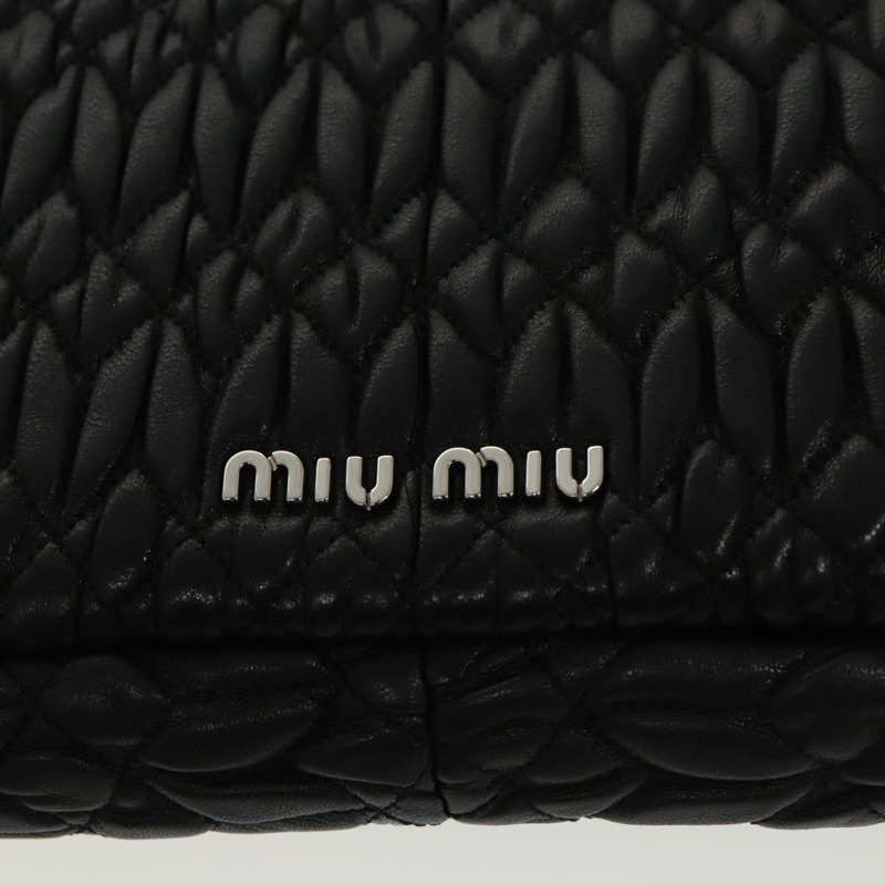 【日本直送】Miu Miu Matelasse Bijoux 黑色皮革單肩包 正品 am7147SAV-17