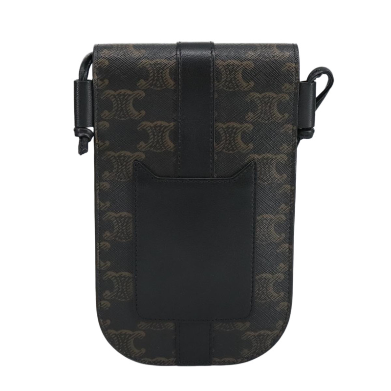 【日本直送】CELINE Triomphe 手機包 PVC 黑色銀色 正品 98603M-1