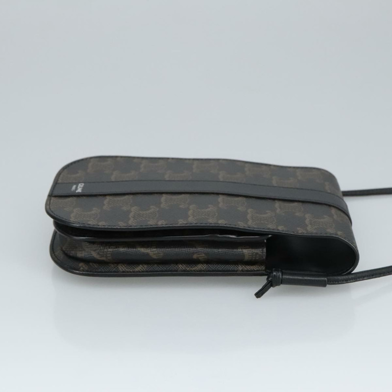 【日本直送】CELINE Triomphe 手機包 PVC 黑色銀色 正品 98603M-2