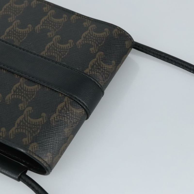【日本直送】CELINE Triomphe 手機包 PVC 黑色銀色 正品 98603M-5