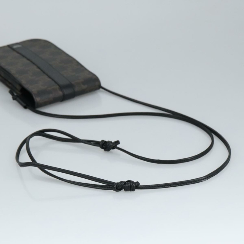 【日本直送】CELINE Triomphe 手機包 PVC 黑色銀色 正品 98603M-6