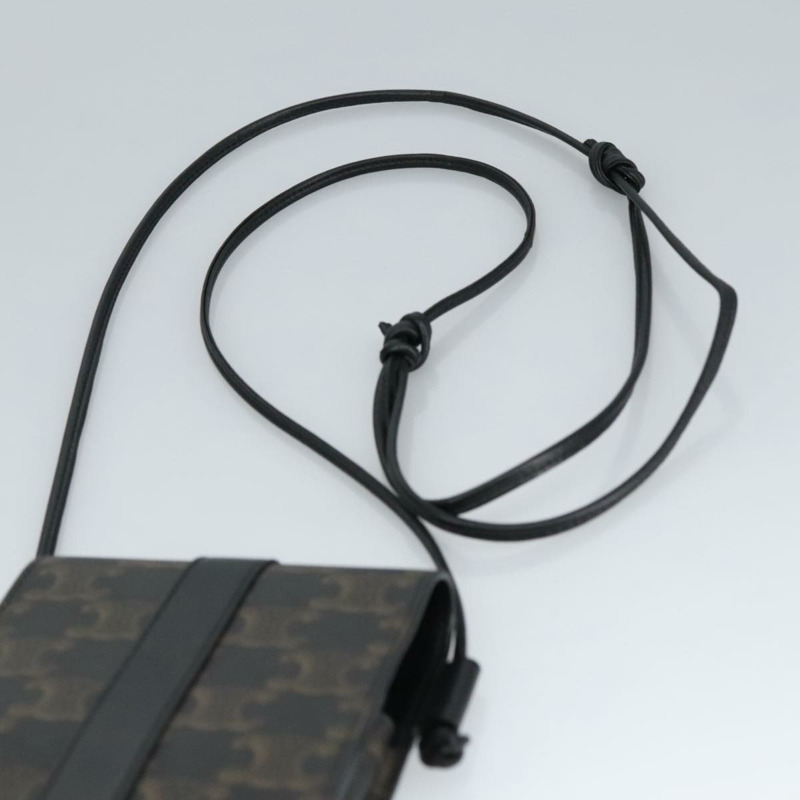 【日本直送】CELINE Triomphe 手機包 PVC 黑色銀色 正品 98603M-7