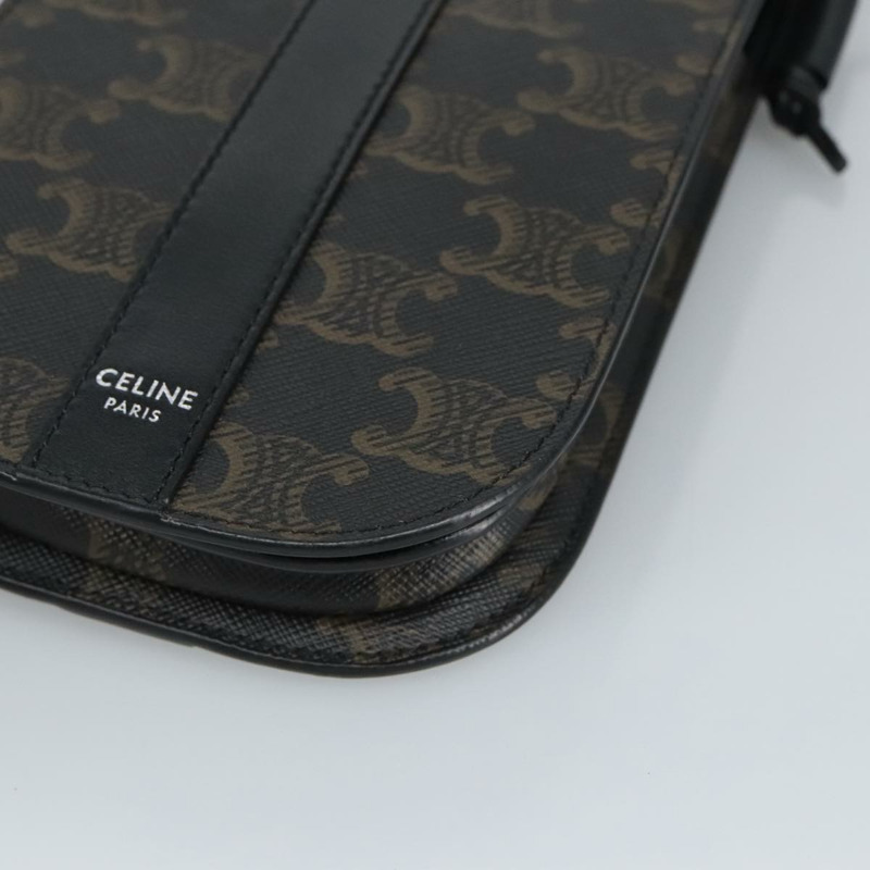 【日本直送】CELINE Triomphe 手機包 PVC 黑色銀色 正品 98603M-8