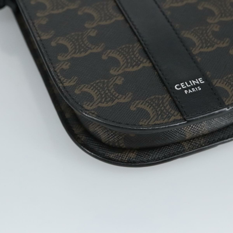 【日本直送】CELINE Triomphe 手機包 PVC 黑色銀色 正品 98603M-13