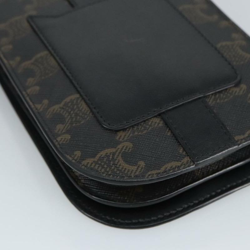 【日本直送】CELINE Triomphe 手機包 PVC 黑色銀色 正品 98603M-15