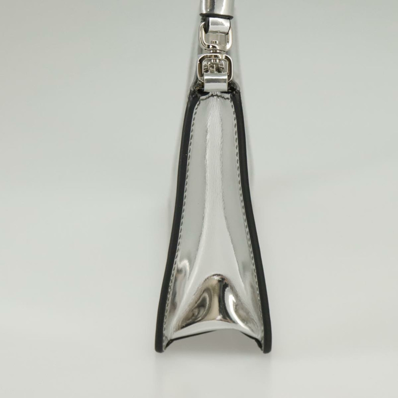 【日本直送】PRADA 金屬皮革銀色配件包 Auth 101052SAM-3