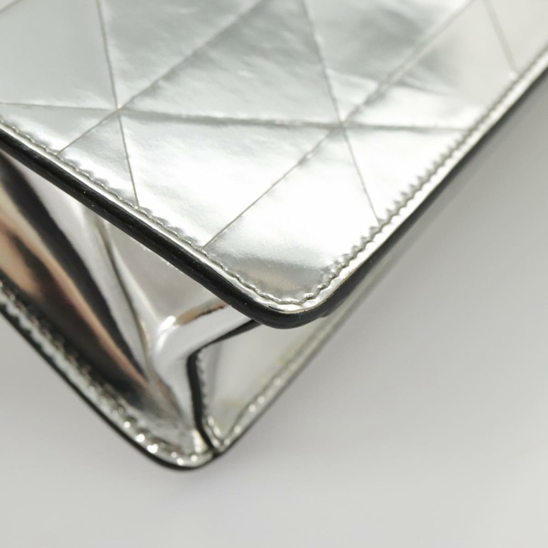 【日本直送】PRADA 金屬皮革銀色配件包 Auth 101052SAM-15