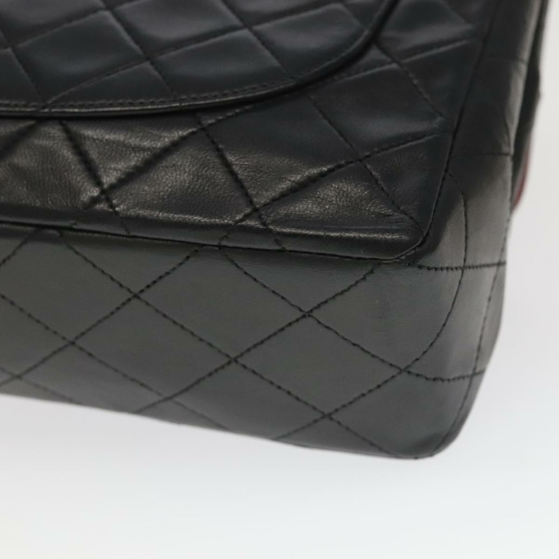 【日本直送】香奈兒 (CHANEL) 絎縫旋扣鏈條包，羊皮材質，黑色金色雙C標誌，正品編號 yk15912V-14