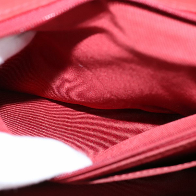 【日本直送】香奈兒 V 字縫線鏈條單肩背包，羊皮材質，紅色，CC 標誌，正品編號 102030SAM-20